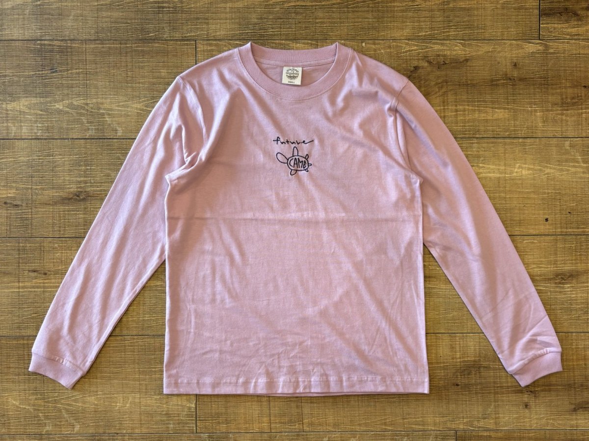 画像1: 【オーガニックコットン】刺繍カメ - ロンT (1)