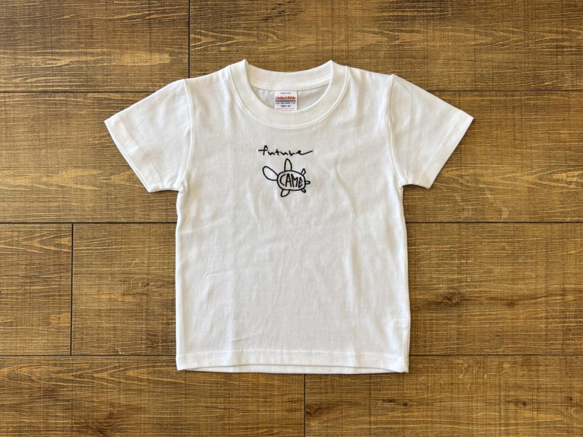 画像1: 【キッズ】刺繍カメ - Tシャツ (1)
