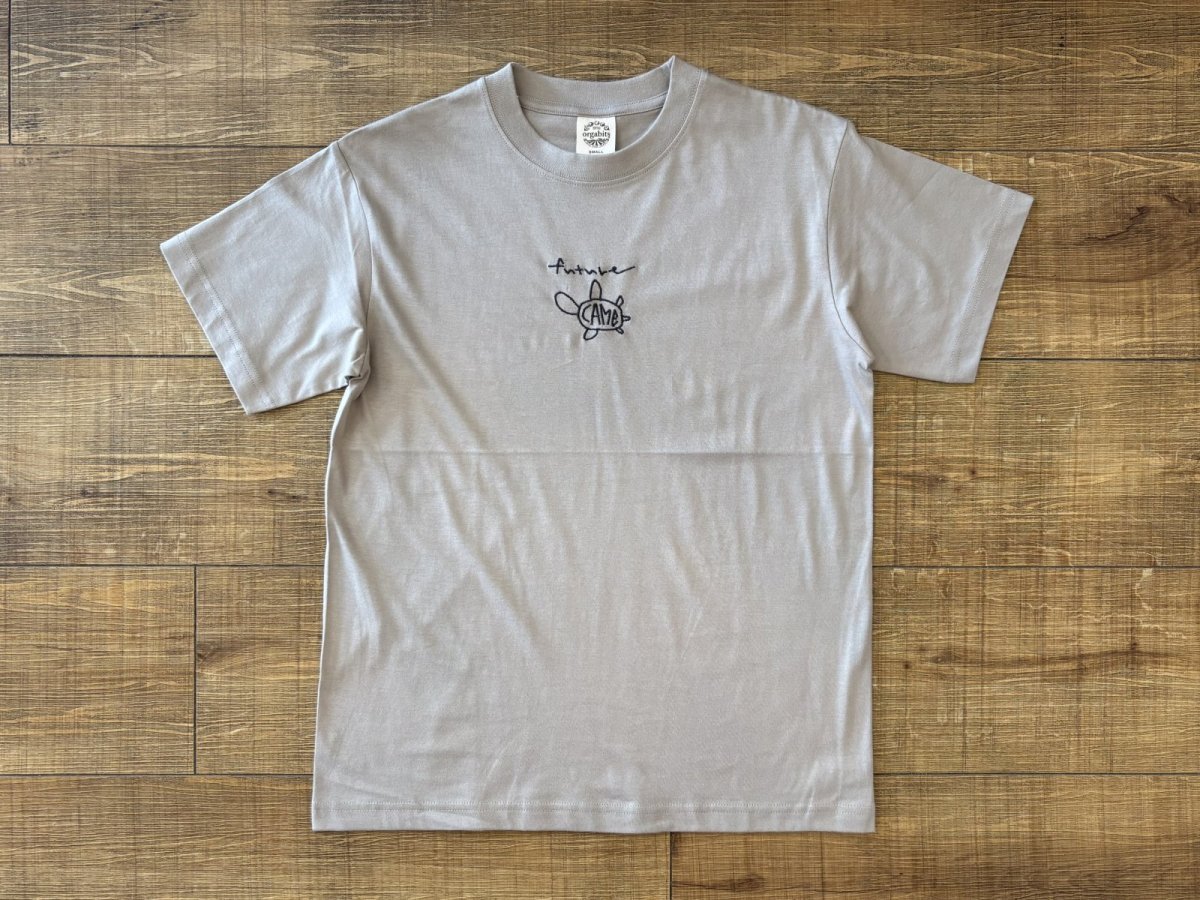 画像1: 【オーガニックコットン】刺繍カメ - Tシャツ (1)